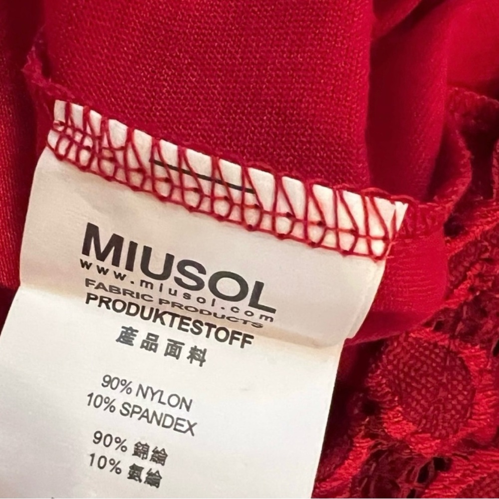 Miusol red Lace Long Sleeve Dress size extra small ism - Picture 6 of 10